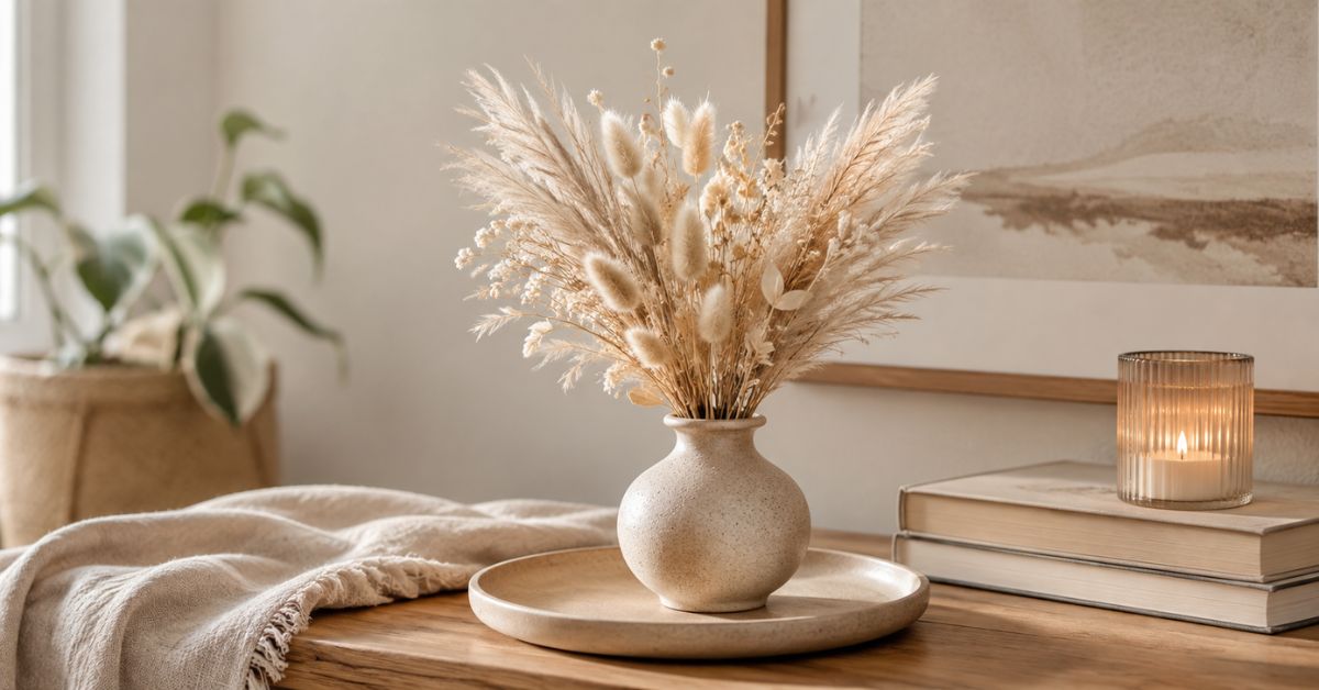 How to Style a Small Decorative Vase with Dried Flowers - Concrete Everything