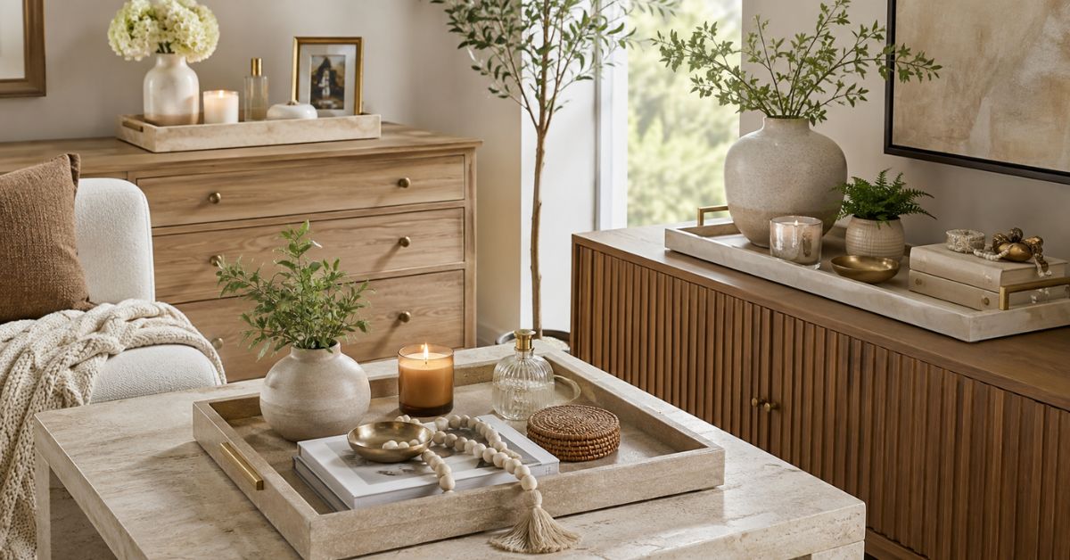 How to Style Decorative Trays on Coffee Tables, Dressers and Sideboards - Concrete Everything