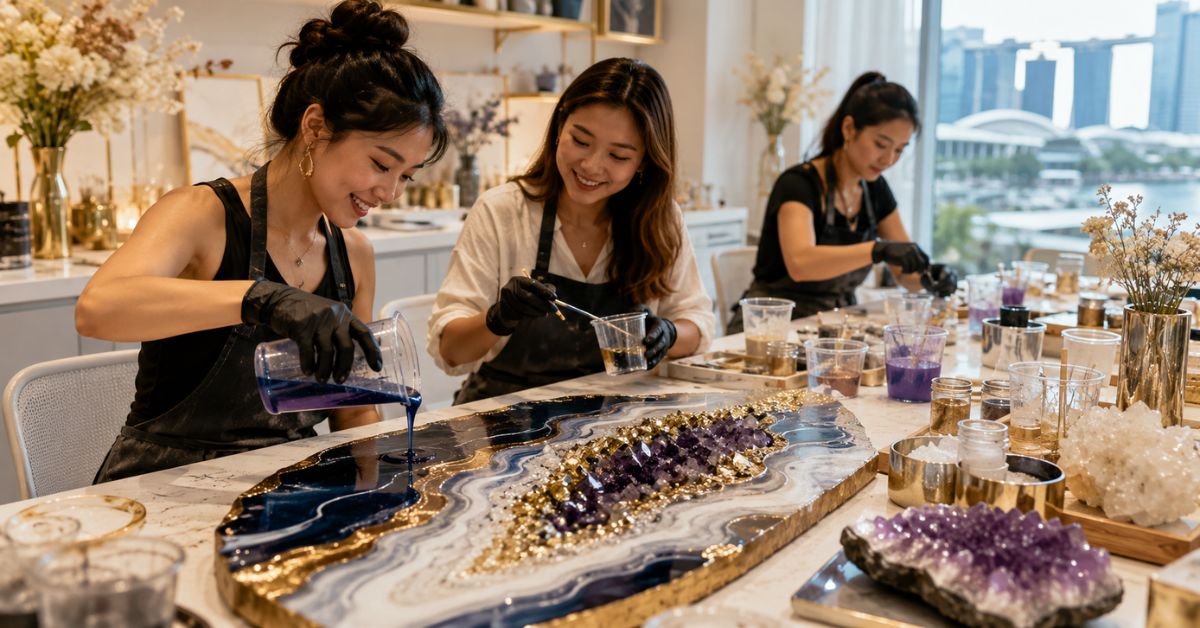 Make Your Own Statement Piece at a Geode Resin Workshop in Singapore - Concrete Everything