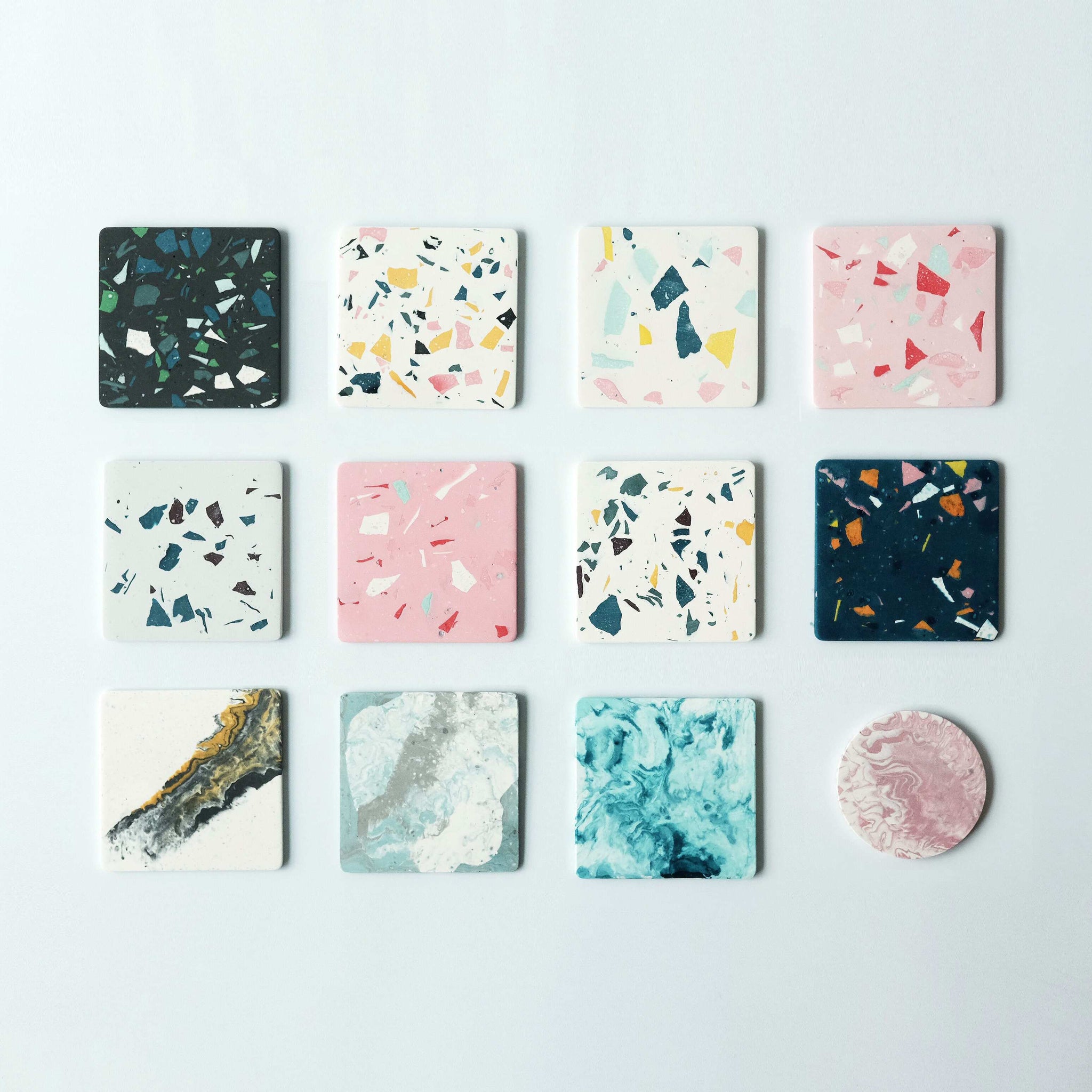 Jesmonite Dazzling Terrazzo Coasters Concrete Everything