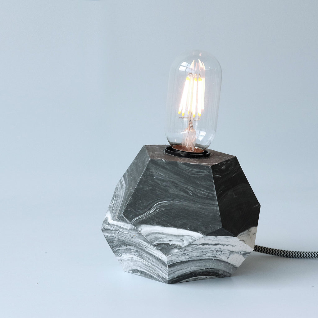 Jesmonite Hex Lamp - Concrete Everything
